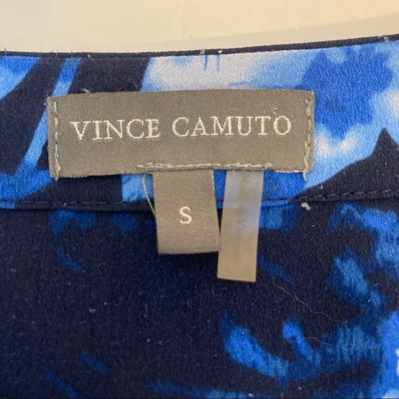 VINCE CAMUTO Fountain Floral Faux Wrap Surplice Long Sleeve Blouse Size Small - Picture 7 of 8